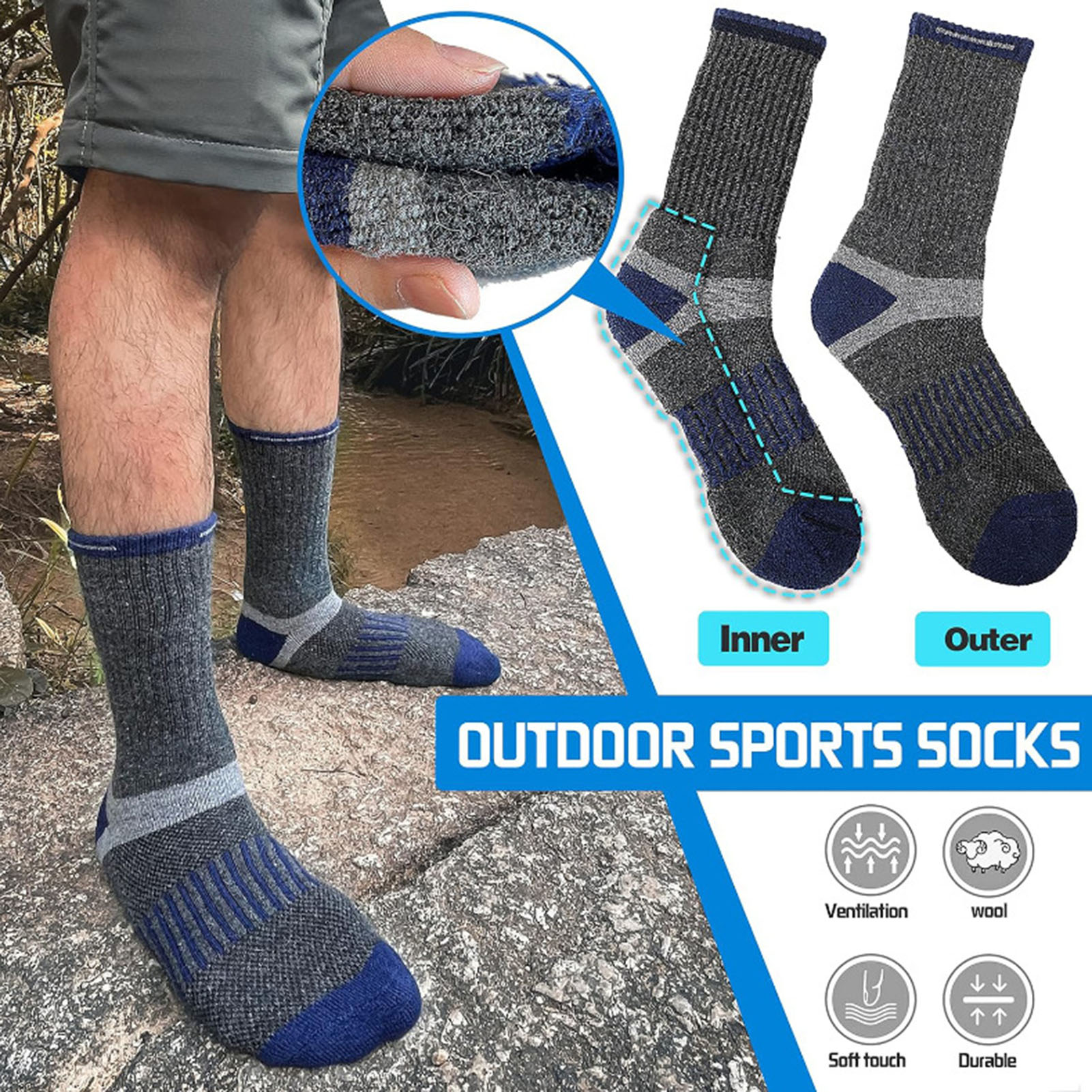 Sioweci Warm Kids Ski Socks CottonThermal Socks Winter Outdoor Sports Knee High Sock for Boys Girls Snowboarding Skating Skiing Black
